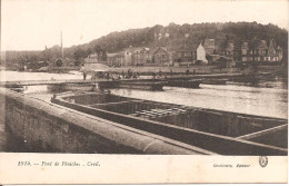 PENICHES - CREIL (60) Pont De Péniches En 1914 - Binnenschepen