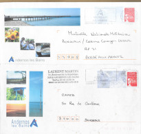 Nelle Aquitaine Entier Luquet Oblitération Secap Andernos 2003 Et 2004 - Overprinted Covers (before 1995)