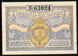 Notgeld Nürtingen 1920, 50 Pfennig, Kirche, Wappen  - [11] Local Banknote Issues