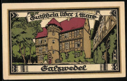 Notgeld Salzwedel 1921, 1 Mark, Wappen, Die Probstei  - [11] Local Banknote Issues