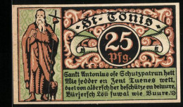 Notgeld St. Tönis 1920, 25 Pfennig, Ornamente, St. Antonius  - [11] Local Banknote Issues