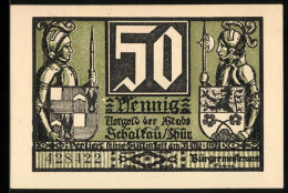 Notgeld Schalkau /Th. 1921, 50 Pfennig, Ritter Mit Wappen, Burg  - [11] Local Banknote Issues