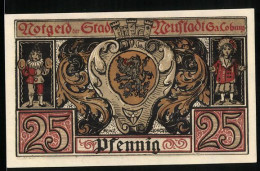 Notgeld Neustadt /Sa. Coburg 1920, 25 Pfennig, Ortsansicht über Felder  - [11] Local Banknote Issues