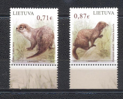 Lituania 2015- Red Book Of Lihuania- Mammals Set (2v) - Lithuania