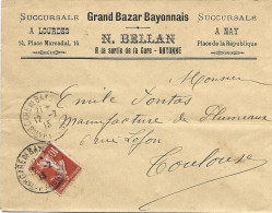 115 --- Lettre 64 BAYONNE Grand Bazar Bayonnais N.Bellan - 1900 – 1949