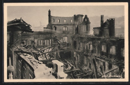 AK Stuttgart, Inneres Des Ausgebrannten Schlosses 1931  - Rampen