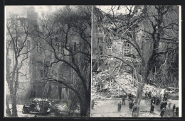 AK Stuttgart, Brand Des Schlosses 1931, Vor- Und Nachher  - Disasters