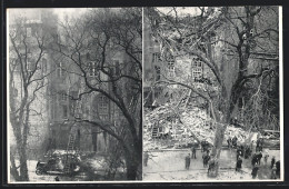 AK Stuttgart, Brand Des Alten Schlosses 21.-22. Dezember 1931, Vor Und Nach Dem Einsturz  - Catástrofes