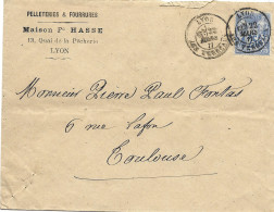 121 --- Lettre 69 LYON Maison Fc Hasse, Pelleteries & Fourrures 1877 - 1800 – 1899