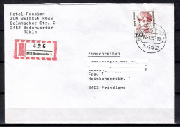 MiNr. 1393; Hedwig Dransfeld, Auf Portoger. E-Brief Von Bodenwerder Nach Friedland; B-2147 - Cartas & Documentos