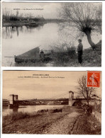 33 - BRANNE -- Les Rives De La Dordogne - Le Grand Pont - 2 Cartes Postales Ancienne - Autres & Non Classés