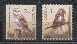 Lituania 2014- Birds- Owls Set (2v) - Lithuania
