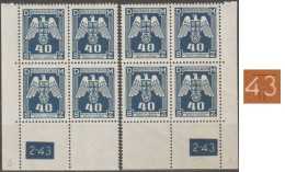 060/ Pof. SL 14, Corner Stamps, Plate Number 2-43, Type 2, Var. 3 - Neufs