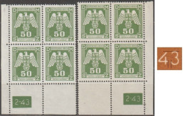 061/ Pof. SL 15, Corner Stamps, Plate Number 2-43, Type 2, Var. 1 - Neufs