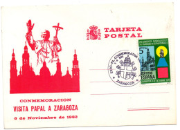 Tarjeta Visita Papal A Zaragoza - Storia Postale