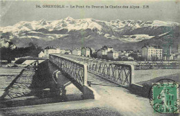 38 - Grenoble - Le Pont Du Drac Et La Chaine Des Alpes - CPA - Oblitération Ronde De 1921 - Voir Scans Recto-Verso - Grenoble