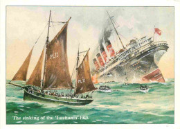 Bateaux - Paquebots - The Sinking Of Lusitania 1915 - Manx Postal Museum - Art Peinture - CPM - Carte Neuve - Voir Scans - Passagiersschepen