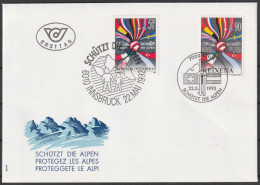 Schweiz: 1992, FDC Blankobrief, Mi. Nr. 1477, Schütz Die Alpen, Mit Parallelausgabe Österreich Mi. Nr. 2065. - FDC