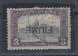 Italy Fiume 3 Korona HANDY INVERTED Overprint 1918 USED - Fiume