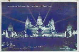 75 - Paris - Exposition Coloniale De 1931 - Angkor - Vue De Nuit - CPA - Voir Scans Recto-Verso - Expositions