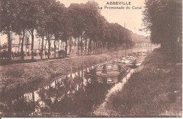PENICHES - ABBEVILLE (80) La Promenade Du Canal - Péniches