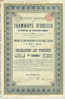 - Obligation De 1899 - Société Anonyme Des Tramways D' Odessa - N° 11161 - Chemin De Fer & Tramway