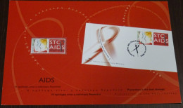 Greece 2007 Stop Aids Official Elta Commemorative Cover-Diptych - Unused Stamps