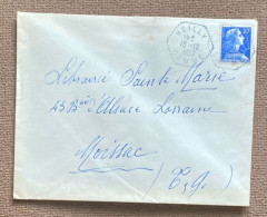 Enveloppe Affranchissement Type Muller Oblitération Recette Auxiliaire Heilly Somme 1957 - 1921-1960: Periodo Moderno