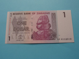 1 - One Dollars - 2007 ( For Grade, Please See Photo ) UNC > ZIMBABWE ! - Zimbabwe