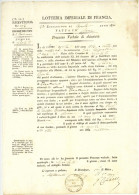 Roma Rome 1814 Lotteria Imperiale Di Francia Lotterie Imperiale De France Spoleto - Historische Documenten