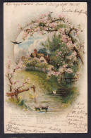 Riverside Landscape / Year 1900 / Long Line Postcard Circulated, 2 Scans - Malerei & Gemälde