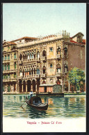 Artista-Cartolina Venezia, Palazzo Ca` D` Oro, Gondel  - Venezia (Venedig)