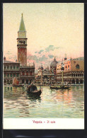 Lithographie Venezia, Il Molo, Gondelpartie  - Venezia (Venedig)