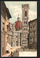 Artista-Cartolina Firenze, Strassenpartie Am Dom  - Firenze (Florence)