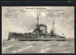 AK Kriegsschiff S.M.S. Westfalen Auf Hoher See  - Krieg