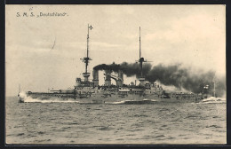 AK Kriegsschiff S. M. S. Deutschland In Voller Fahrt  - Guerre