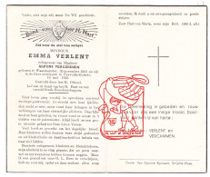 DP Emma Verlent ° Waasmunster 1883 † Puivelde Belsele Sint-Niklaas 1956 X Alfons Vercammen - Images Religieuses