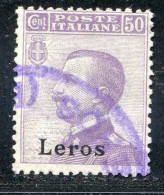 REF094 > ITALIE  LERO EGÉE < Yv N° 8 Ø Oblitéré Dos Visible -- Used Ø - Ägäis (Lero)