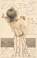 N°25052 - Illustrateur - Raphaël Kirchner - Jeune Femme Jouant Avec Des Fleurs - Kirchner, Raphael