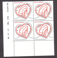 France - Coin Daté 06.01.12 Du N° 4632 - Neuf ** - Saint Valentin - Patch D'amour - Cœur D'Adeline André - 2010-2019