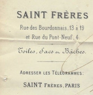 1872 A L’ORIGINE DU Groupe L.V.M.H. Louis  Vuitton Bernard Arnault  ENTETE SAINT FRERES PARIS Toiles V.HISTORIQUE - 1800 – 1899
