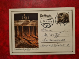 Lettre Allemagne 1934 CARTE ENTIER DEUTSCHLAD UBER ALLES POUR LUKENWALDE - Other & Unclassified