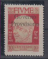 Italy Fiume ERROR Without - In The Overprint Mi#115I 1921 MH * - Fiume