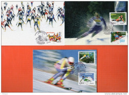 2009 " CHAMPIONNATS DU MONDE DE SKI A VAL D'ISERE " Sur 3 Cartes Maximum. N° YT 4329 à 4333. Parfait état. CM à Saisir ! - 2000-2009