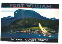 RAIL POSTER UK ON POSTCARD L.N.E.R. FORT WILLIAM BY EAST COAST ROUTE  CARD NO  RAIL  2144 - Zubehör