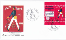 Enveloppe Premier Jour Journée Du Timbre 1993 Maubeuge - 1990-1999