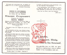 DP Vincent Cruyssaert ° Sint-Niklaas 1880 † 1950 X Valentine Windey // Oléo Van Immerseel - Devotieprenten