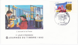 Enveloppe Premier Jour Journée Du Timbre 1992 Maubeuge - 1990-1999
