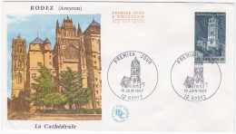 Enveloppe Premier Jour Cathédrale De Rodez 1967 - 1990-1999
