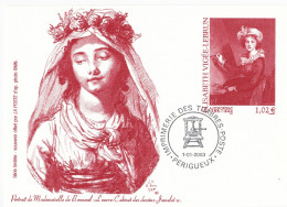 Carte Souvenir Philatélique Du Timbre Elisabeth Vigée Le Brun La Poste 2002 - Postdokumente
